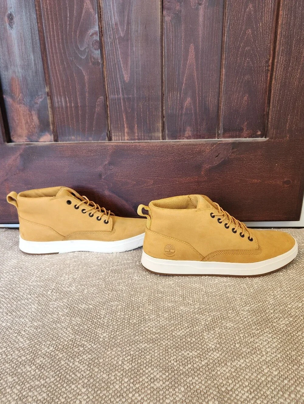 Timberland Mens Davis Square Leather Lace Up Chukka Boots Nubuck Wheat Y2K, 9.5